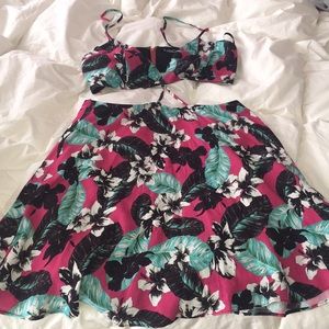 Naven Twins Strappy Dress Pink Tropical Floral